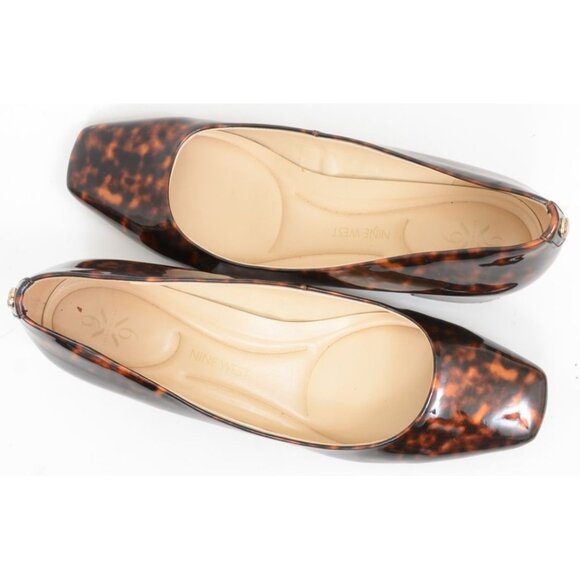 Nine West Cloe 9x9 Women's 11M Tortoise Square Toe Block Low Heel Pumps Office - Picture 2 of 10